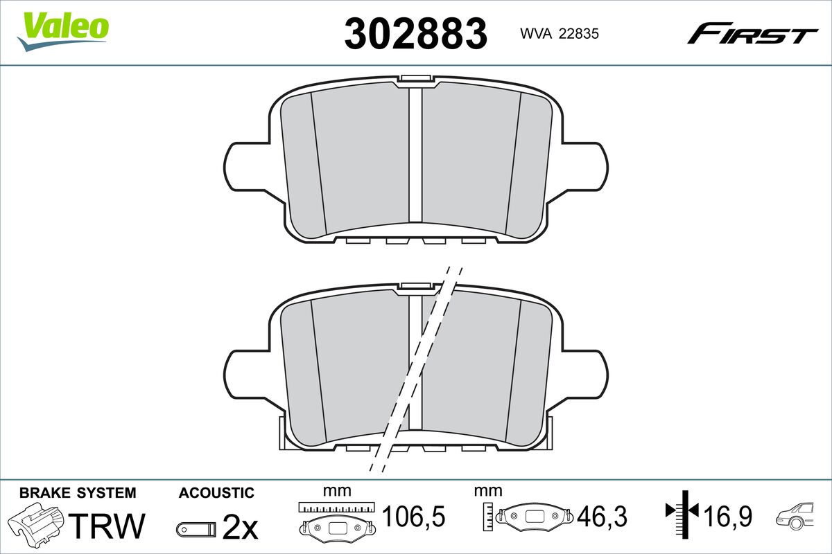 VALEO Fékbetét, mind 302883_VALEO